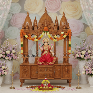 Beautiful Wooden Mata Mandir with Traditional Elegance