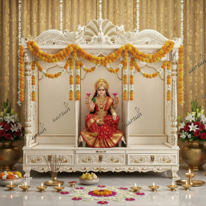 Wooden Temple Design for Navratri  Celebrations