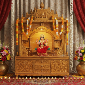 Affordable Wooden Mata Mandir Design