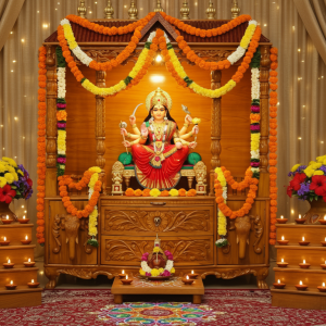 Best Mata Mandir Wooden Temple Design for Home Decor
