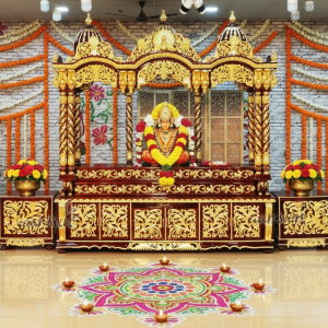 Designer Wooden Mata Mandir for Living Room
