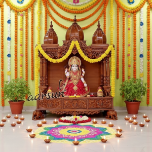 Wooden Mata Mandir Design For Peaceful Home