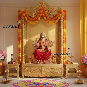 Divine Wooden Mata Mandirs with Storage and LED Lighting